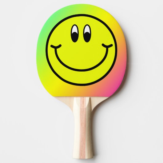 Happy Smiling Face Emoji Rainbow Ping Pong Paddle Tafeltennisbatje (Voorkant)