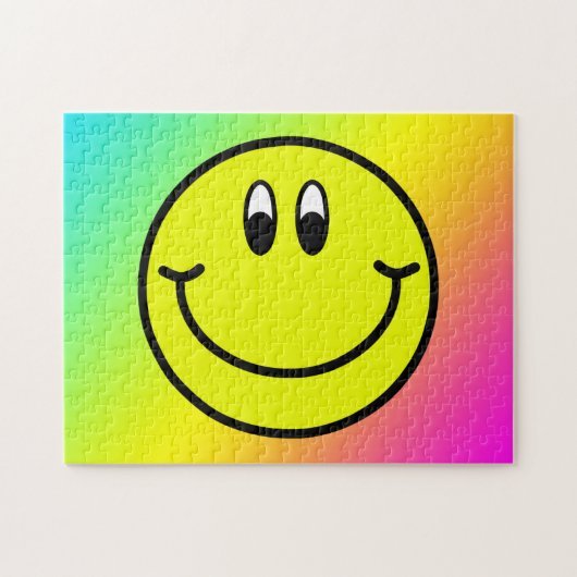 Happy Smiling Face Emoji Rainbow Puzzle Legpuzzel (Horizontaal)