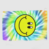 Happy Smiling Face Emoji Tie Dye Golf Towel Golfhanddoek (Horizontaal)