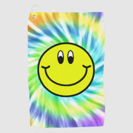 Happy Smiling Face Emoji Tie Dye Golf Towel Golfhanddoek