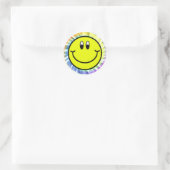 Happy Smiling Face Emoji Tie Dye Ronde Sticker (Tas)