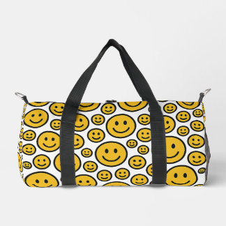 Happy Smiling Face Patterned Duffel Bag Plunjezak