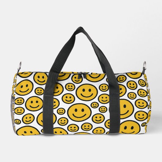 Happy Smiling Face Patterned Duffel Bag Plunjezak (Achterkant)