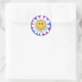 Happy Smiling Face Tie Dye Ronde Sticker (Tas)