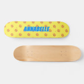 Happy Smiling Faces Blue name Skateboard (Horizontaal)