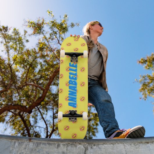 Happy Smiling Faces Blue name Skateboard (Buiten 1)