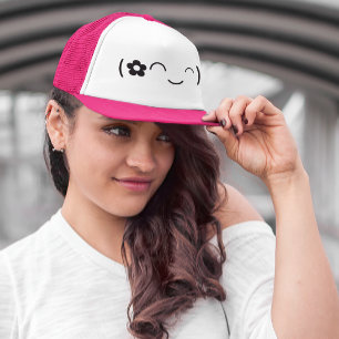 Happy Smiling Flower Emoticon Trucker Pet
