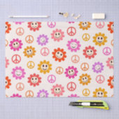 Happy Smiling Flowers-patroon met vredestekens Tissuepapier (Craft)