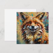 Happy Smiling Fox - verf spatten Bedankkaart (Voorkant / Achterkant)