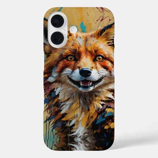 Happy Smiling Fox - verf spatten Case-Mate iPhone Case (Achterkant)