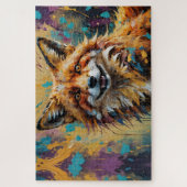 Happy Smiling Fox - verf spatten Legpuzzel (Verticaal)