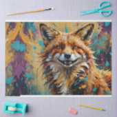 Happy Smiling Fox - verf spatten Tissuepapier (Craft)