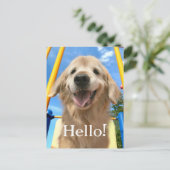 Happy Smiling Golden Retriever Briefkaart (Staand voorkant)
