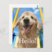 Happy Smiling Golden Retriever Briefkaart (Voorkant / Achterkant)