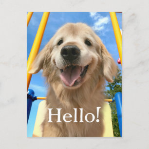 Happy Smiling Golden Retriever Briefkaart