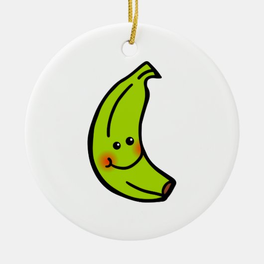 Happy Smiling Green Banana Keramisch Ornament (Voorkant)