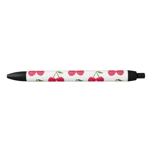Happy Smiling Kawaii Cherry Fruit Blauwe Inkt Pen (Voorkant)