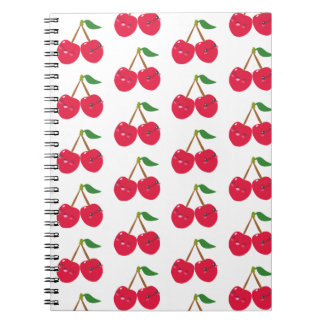 Happy Smiling Kawaii Cherry Fruit Notitieboek