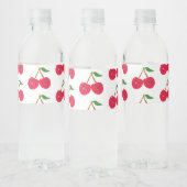 Happy Smiling Kawaii Cherry Fruit Waterfles Etiket (Flessen)