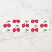 Happy Smiling Kawaii Cherry Fruit Waterfles Etiket (Enkel label)