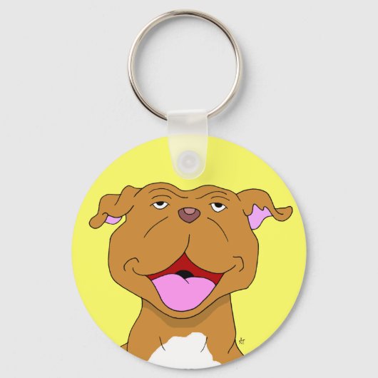 Happy Smiling Pit Bull Sleutelhanger (Voorkant)