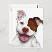 Happy Smiling Pitbull Briefkaart (Voorkant / Achterkant)