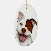 Happy Smiling Pitbull Keramisch Ornament (Rechts)
