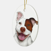 Happy Smiling Pitbull Keramisch Ornament (Links)