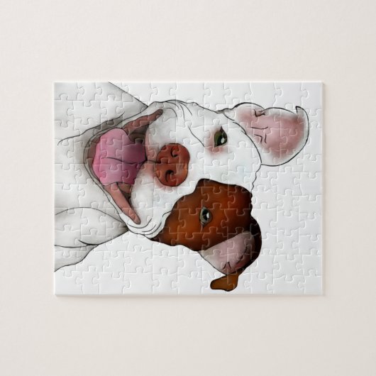 Happy Smiling Pitbull Legpuzzel (Horizontaal)