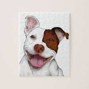 Happy Smiling Pitbull Legpuzzel