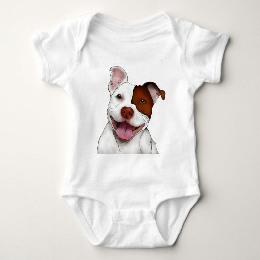 Happy Smiling Pitbull Romper (Voorkant)