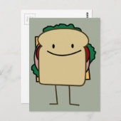 Happy Smiling Sandwich - Klassiek Briefkaart (Voorkant / Achterkant)