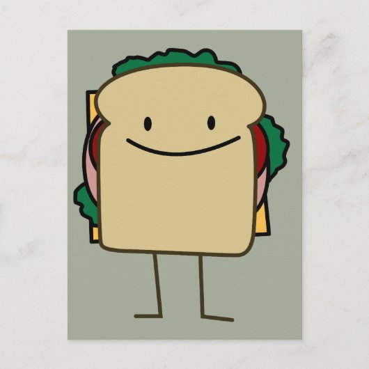Happy Smiling Sandwich - Klassiek Briefkaart (Voorkant)