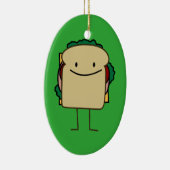 Happy Smiling Sandwich - Klassiek Keramisch Ornament (Rechts)