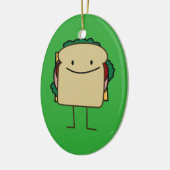 Happy Smiling Sandwich - Klassiek Keramisch Ornament (Links)