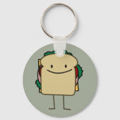 Happy Smiling Sandwich - Klassiek Sleutelhanger (Voorkant)