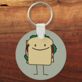 Happy Smiling Sandwich - Klassiek Sleutelhanger (Voorkant)