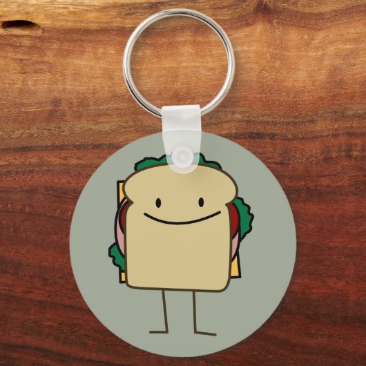 Happy Smiling Sandwich - Klassiek Sleutelhanger (Voorkant)