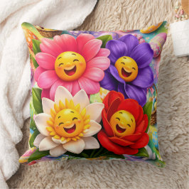 Happy smiling spring flowers kussen