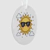 Happy Smiling Sun Cartoon - Minimalist Kawaii Suns Ornament (voorkant)