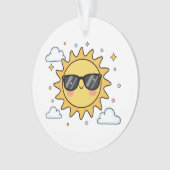 Happy Smiling Sun Cartoon - Minimalist Kawaii Suns Ornament (voorkant)