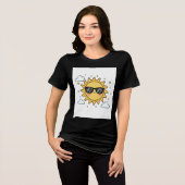 Happy Smiling Sun Cartoon - Minimalist Kawaii Suns Tri-Blend Shirt (Voorkant volledig)
