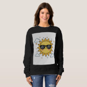 Happy Smiling Sun Cartoon - Minimalist Kawaii Suns Trui (Voorkant volledig)