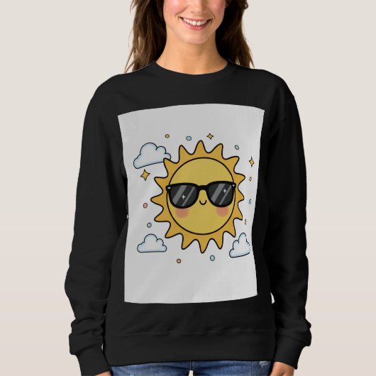 Happy Smiling Sun Cartoon - Minimalist Kawaii Suns Trui (Voorkant)