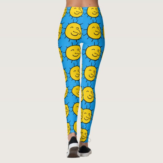 Happy Smiling Sun Face Pattern Leggings (Achterkant)