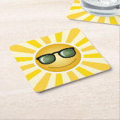 Happy Smiling Sun Kartonnen Onderzetters (Schuin)