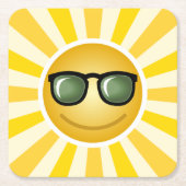 Happy Smiling Sun Kartonnen Onderzetters (Voorkant)