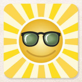 Happy Smiling Sun Kartonnen Onderzetters
