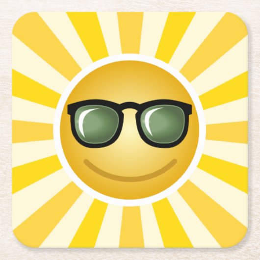 Happy Smiling Sun Kartonnen Onderzetters (Voorkant)