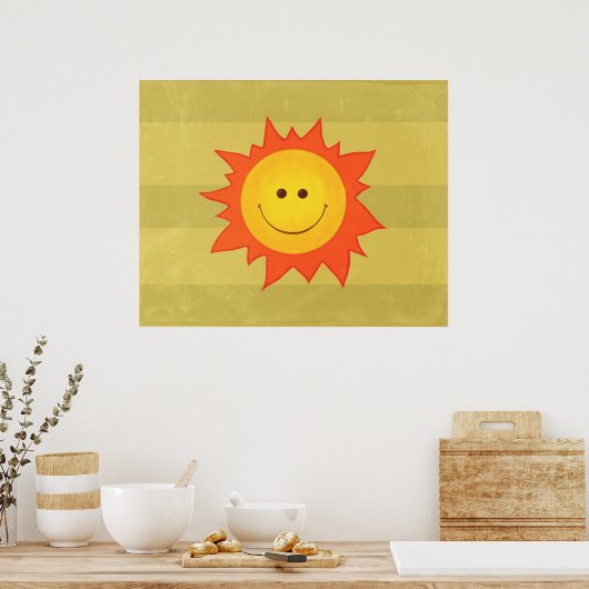 Happy Smiling Sun Poster (Keuken)